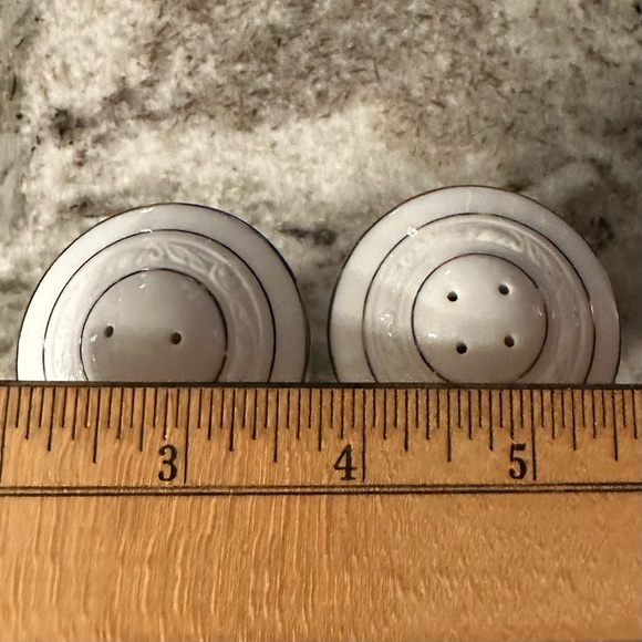 EUC Notitake White Scapes Stoneleigh porcelain salt and pepper shakers - Picture 9 of 9